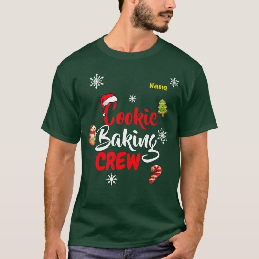 Kerst Cookie Baking Crew T-shirt (Voorkant)