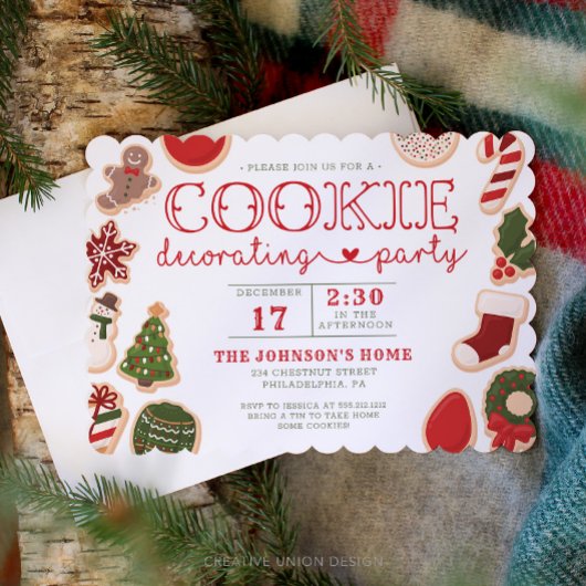Kerst Cookie Decorating Party Cookie Party Kaart