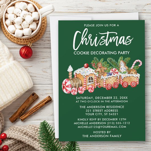 Kerst Cookie Decorating Party Groen Kaart