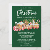 Kerst Cookie Decorating Party Groen Kaart (Voorkant)