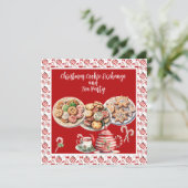 Kerst Cookie Exchange en Tea Party Kaart (Staand voorkant)