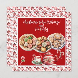 Kerst Cookie Exchange en Tea Party Kaart