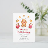 Kerst Cookie Exchange Leuke peperkoek man Uitnodiging Briefkaart (Staand voorkant)