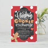 Kerst Cookie Exchange Party Red Polka Dot Kaart (Staand voorkant)
