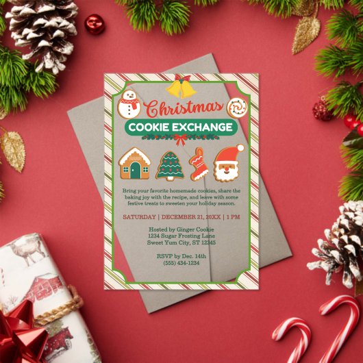 Kerst Cookie Exchange & Recept Swap Party Acryl Uitnodigingen (Insity (Feestdagen))