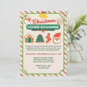 Kerst Cookie Exchange & Recept Swap Tan Party Kaart (Staand voorkant)