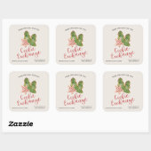Kerst Cookie Exchange Trendy Waterverf Vierkante Sticker (Vel)