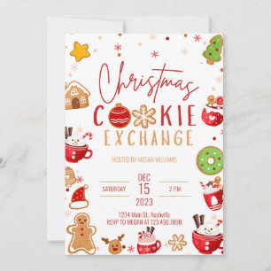 Kerst Cookie Exchange Vakantie Party Kaart