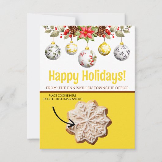 Kerst Cookie Kaarten, Gepersonaliseerde Gifting Ka Kaart (Voorkant)