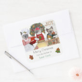Kerst Cookie Kittens Keuken Sticker (Envelop)