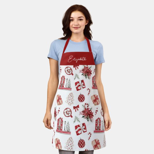 Kerst Cookie Matching Familie Schort (Gedragen)