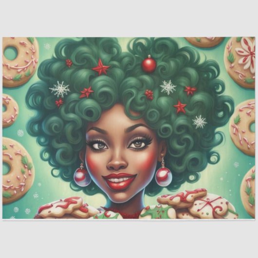 Kerst Cookie Queen Decoupage Papier (Voorkant)