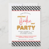 Kerst Cookie Swap Party Kerst Plaid Kaart (Voorkant)