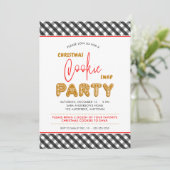 Kerst Cookie Swap Party Kerst Plaid Kaart (Staand voorkant)