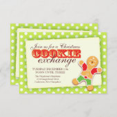 Kerst Cookie uitwisseling & etiquette uitnodiging (Voorkant / Achterkant)