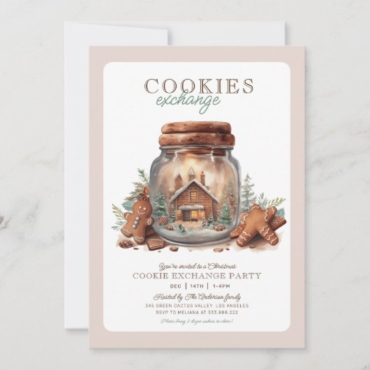Kerst cookie uitwisseling uitnodiging Vakantie Par (Voorkant)