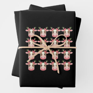Kerst Coquette Highland Koe Western Kerstmis Inpakpapier Vel