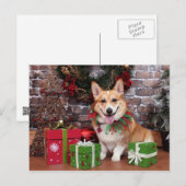 Kerst - Corgi - Cal Feestdagenkaart (Voorkant / Achterkant)
