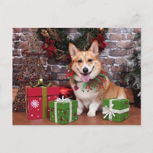 Kerst - Corgi - Cal Feestdagenkaart (Voorkant)