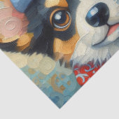 Kerst Corgi Hond Puppy Decoupage Tissuepapier (Detail)
