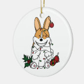 Kerst-Corgi-keramische sierbloem Keramisch Ornament (Links)