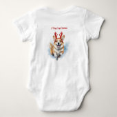 Kerst Corgi met rendiergewei springen Romper (Achterkant)