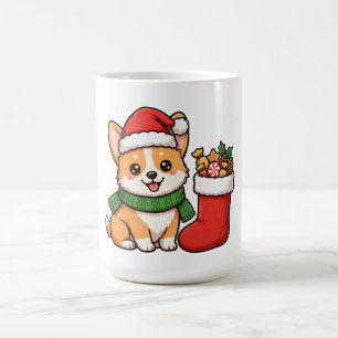 Kerst Corgi Puppy Kerstmis Koffiemok