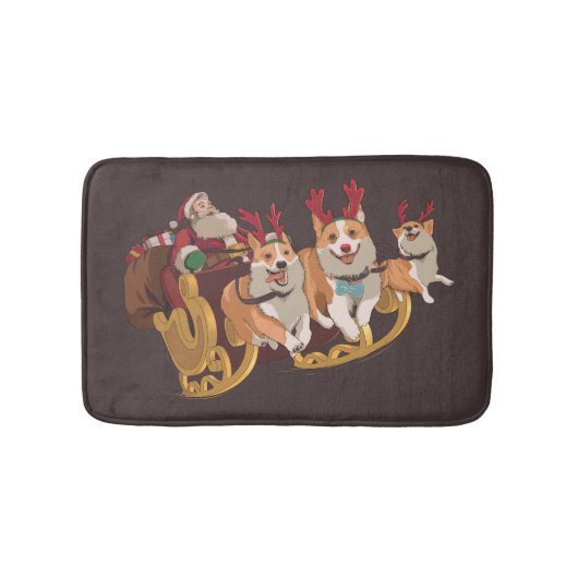 Kerst corgi's badmat (Voorkant)