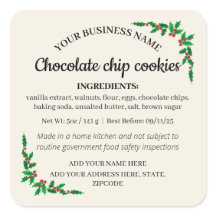Kerst Cottage Wet Ingredientenlabel