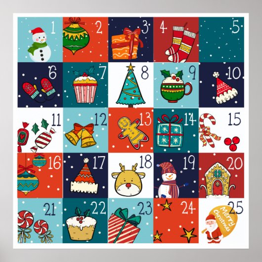 Kerst Countdown Adventkalender Poster (Voorkant)