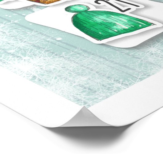 Kerst Countdown Kalender Poster (Hoek)