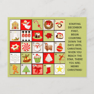 Kerst Countdown wenskaarten Feestdagenkaart