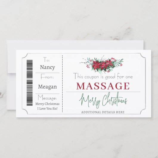 Kerst coupon cadeaubon sjabloon (Voorkant)