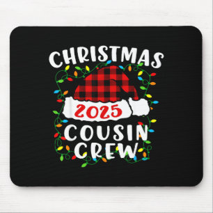 Kerst Cousin Crew 2025 Geruite Kerstman Hoed Xmas Muismat