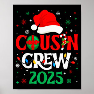 Kerst Cousin Crew 2025 Kerstmis Grappige Matching Poster