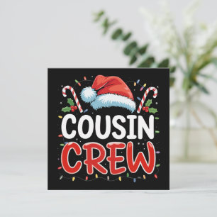 Kerst Cousin Crew Kerstman Hoed Feestdagenkaart