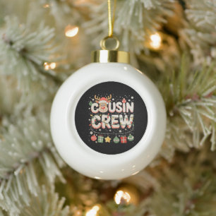 Kerst Cousin Crew Rendier Matchende Familie Keramische Bal Ornament