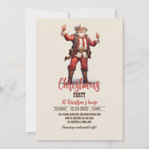 Kerst Cowboy Santa Claus Vintage Kaart