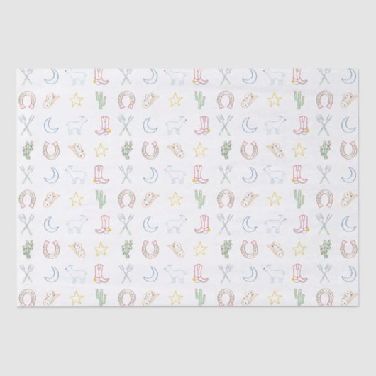 Kerst Cowboy Western Country Christmas Tissuepapier (Voorkant)