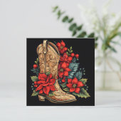 kerst cowboylaars kerstkaart (Staand voorkant)