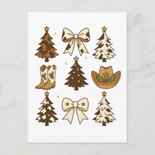 Kerst Cowboylaarzen Western Santa Kerstmis Feestdagenkaart