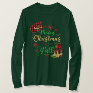 Kerst Cowgirl Hoed & Laarzen T-Shirt