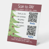 Kerst Craft Fair Ideeën | Hier betalen Teken Reclamebord Met Voetstuk (Voorkant)