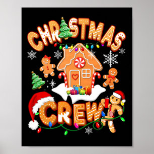 Kerst Crew Cookie House Gingerbread Family XMA Poster