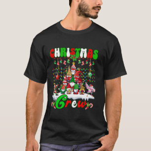 Kerst Crew Dabbing Santa Flamingo Gnomen Xmas T-shirt