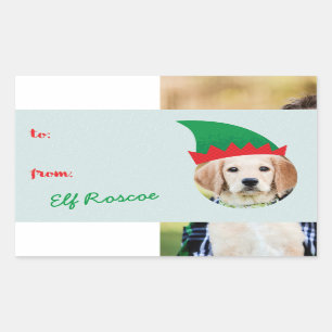 Kerst Crew Elf Pet Foto Vakantie Gift Label