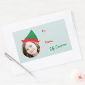 Kerst Crew Elf Pet Foto Vakantie Gift Label (Envelop)