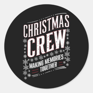 Kerst Crew Familie Matching Xmas Squad Ronde Sticker