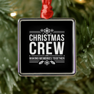 Kerst Crew Familie Reünie Grafisch Kerstvakantie Metalen Ornament
