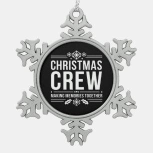 Kerst Crew Familie Reünie Grafisch Kerstvakantie Tin Sneeuwvlok Ornament
